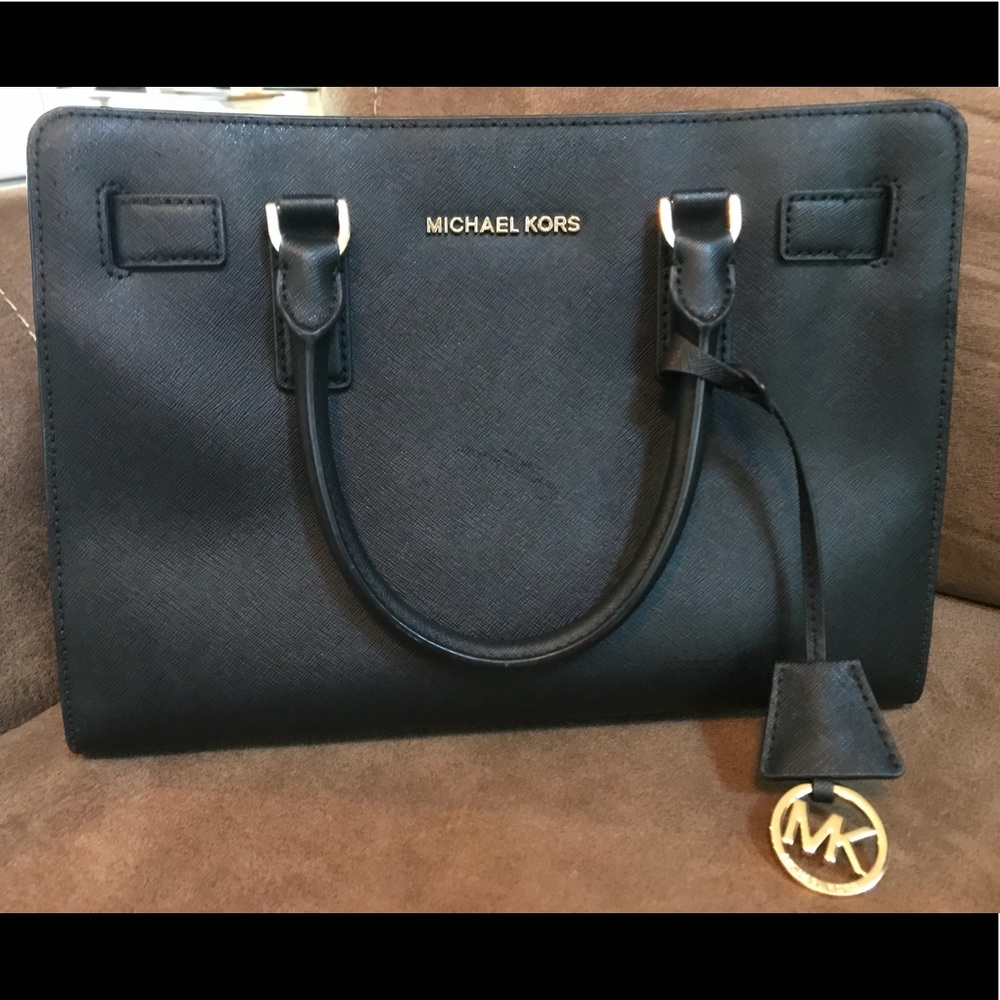 Michael Kors Black Leather Tote- Gently USED